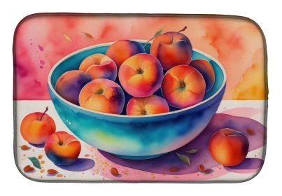 Colorful Peaches Dish Drying Mat Absorbent Dish Drying Mat Pad for Kitchen Counter Dish Drainer Mat for Countertop, 14 x 21", Multicolor