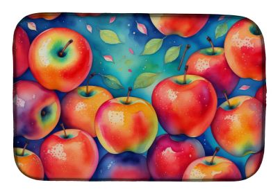 Colorful Apples Dish Drying Mat Absorbent Dish Drying Mat Pad for Kitchen Counter Dish Drainer Mat for Countertop, 14 x 21", Multicolor