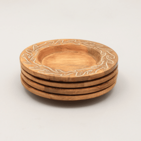 Handcrafted 13 Wood Charger Plate  Wooden Dinning Placemat Artisan Wood Tableware (Color: Brown)