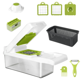 12 In 1 Vegetable Chopper With Container Kitchen Food Slicer Dicer Grater (Option: Pro)