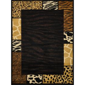 Tribes GC YLS4013 Black 5 Ft. 3 In. X 7 Ft. 3 In. Animal Print Area Rug (Option: Black Multi)