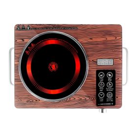 1Pc Electric Ceramic Stove Electric Cooktop Hot Plate Infrared Countertop Burner Sing Double Burner Options (Option: Wood-Single Burner)