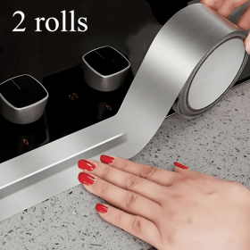 Silver Foil Tape, Waterproof Caulk Strip, Kitchen Caulk Self-adhesive Waterproof Repair Tape, Oil-proof, Toilet Seal Self-adhesive Tape-Selling O (Option: Argent)