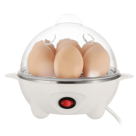 Electric Egg Cooker 7-Capacity BPA-Free Hard-Boiled Egg Maker W Auto-Off Measuring Cup (Color: White)