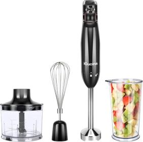ICucina 4-in-1 Variable Speed Immersion Hand Blender (Color: Black)