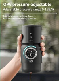 PSLS58L Car Coffee Maker-Automatic Heating, Adjustable Pressure, Concentrated Coffee Capsules & Ground Coffee, Pre-Soak Extraction (PSLS58L: PSLS58B)