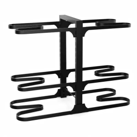 Pots And Pans Organizer, Adjustable 6-Tier Pots Organizer Rack For Cookware Heavy Duty Pots Rack For Kitchen Storage (Color: Black)